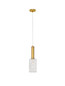 Preview: Nova Luce Pendelleuchte Certa E27 Klar Messinggold Glas Metall Ø12,5cm 9009273