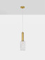 Preview: Nova Luce Pendelleuchte Certa E27 Klar Messinggold Glas Metall Ø12,5cm 9009273