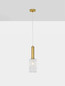 Preview: Nova Luce Pendelleuchte Certa E27 Klar Messinggold Glas Metall Ø12,5cm 9009273