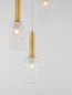 Preview: Nova Luce Pendelleuchte Certa 3-flammig 3xE27 Messinggold Schwarz Klar Glas Metall Ø30cm 9009274