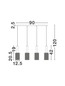 Preview: Nova Luce Pendelleuchte Certa 4-flammig 4xE27 Messinggold Schwarz Klar Glas Metall 90x12,5cm 9009275