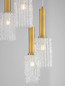 Preview: Nova Luce Pendelleuchte Certa 5-flammig 5xE27 Messinggold Schwarz Klar Glas Metall Ø35cm 9009276