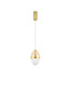 Preview: Nova Luce LED Pendelleuchte Egna 20W warmweiss 3000K Cognac Gold Opal Glas Metall Ø15cm 9009278