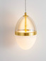 Preview: Nova Luce LED Pendelleuchte Egna 20W warmweiss 3000K Cognac Gold Opal Glas Metall Ø15cm 9009278