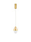 Preview: Nova Luce LED Pendelleuchte Egna 13W warmweiss 3000K Cognac Gold Opal Glas Metall Ø12cm 9009279