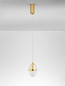 Preview: Nova Luce LED Pendelleuchte Egna 13W warmweiss 3000K Cognac Gold Opal Glas Metall Ø12cm 9009279