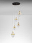 Preview: Nova Luce LED Pendelleuchte Egna 59W warmweiss 3000K Cognac Gold Opal Glas Metall Ø45cm 9009280