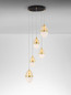 Preview: Nova Luce LED Pendelleuchte Egna 59W warmweiss 3000K Cognac Gold Opal Glas Metall Ø45cm 9009280