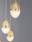 Preview: Nova Luce LED Pendelleuchte Egna 59W warmweiss 3000K Cognac Gold Opal Glas Metall Ø45cm 9009280