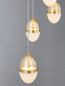 Preview: Nova Luce LED Pendelleuchte Egna 59W warmweiss 3000K Cognac Gold Opal Glas Metall Ø45cm 9009280