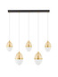 Preview: Nova Luce LED Pendelleuchte Egna 58W warmweiss 3000K Cognac Gold Opal Glas Metall 86x15cm 9009281