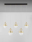 Preview: Nova Luce LED Pendelleuchte Egna 58W warmweiss 3000K Cognac Gold Opal Glas Metall 86x15cm 9009281