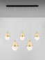 Preview: Nova Luce LED Pendelleuchte Egna 58W warmweiss 3000K Cognac Gold Opal Glas Metall 86x15cm 9009281