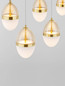 Preview: Nova Luce LED Pendelleuchte Egna 58W warmweiss 3000K Cognac Gold Opal Glas Metall 86x15cm 9009281