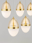 Preview: Nova Luce LED Pendelleuchte Egna 58W warmweiss 3000K Cognac Gold Opal Glas Metall 86x15cm 9009281