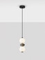 Preview: Nova Luce LED Pendelleuchte Pallina dimmbar 10W warmweiss 3000K Schwarz Opal Dunkelgrau Glas Metall Ø12cm 9009300