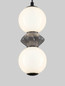 Preview: Nova Luce LED Pendelleuchte Pallina dimmbar 10W warmweiss 3000K Schwarz Opal Dunkelgrau Glas Metall Ø12cm 9009300