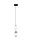 Preview: Nova Luce LED Pendelleuchte Pallina dimmbar 12W warmweiss 3000K Schwarz Opal Mokka Glas Metall Ø12cm 9009301