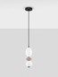 Preview: Nova Luce LED Pendelleuchte Pallina dimmbar 12W warmweiss 3000K Schwarz Opal Mokka Glas Metall Ø12cm 9009301