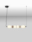 Preview: Nova Luce LED Pendelleuchte Pallina dimmbar 28W warmweiss 3000K Mehrfarbig Glas Metall Ø82cm 9009303