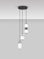 Preview: Nova Luce LED Pendelleuchte Pallina dimmbar 20W warmweiss 3000K Mehrfarbig Glas Metall Ø37cm 9009304