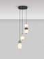 Preview: Nova Luce LED Pendelleuchte Pallina dimmbar 20W warmweiss 3000K Mehrfarbig Glas Metall Ø37cm 9009304