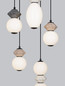 Preview: Nova Luce LED Pendelleuchte Pallina dimmbar 28W warmweiss 3000K Mehrfarbig Glas Metall Ø42cm 9009305