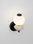 Preview: Nova Luce LED Wandleuchte Pallina dimmbar 6W warmweiss 3000K Schwarz Opal Hellgrau Glas Metall 28x19,5cm 9009306