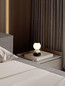Preview: Nova Luce LED Tischleuchte Pallina dimmbar 6W warmweiss 3000K Schwarz Opal Hellgrau Glas Metall Ø12cm 9009307