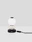 Preview: Nova Luce LED Tischleuchte Pallina dimmbar 6W warmweiss 3000K Schwarz Opal Hellgrau Glas Metall Ø12cm 9009307