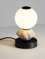 Preview: Nova Luce LED Tischleuchte Pallina dimmbar 6W warmweiss 3000K Schwarz Opal Hellgrau Glas Metall Ø12cm 9009307