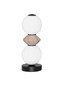 Preview: Nova Luce LED Tischleuchte Pallina dimmbar 12W warmweiss 3000K Schwarz Opal Mokka Glas Metall Ø12cm 9009308