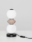 Preview: Nova Luce LED Tischleuchte Pallina dimmbar 12W warmweiss 3000K Schwarz Opal Mokka Glas Metall Ø12cm 9009308