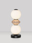 Preview: Nova Luce LED Tischleuchte Pallina dimmbar 12W warmweiss 3000K Schwarz Opal Mokka Glas Metall Ø12cm 9009308