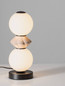Preview: Nova Luce LED Tischleuchte Pallina dimmbar 12W warmweiss 3000K Schwarz Opal Mokka Glas Metall Ø12cm 9009308