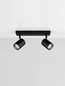 Preview: Nova Luce Deckenleuchte Alma 2-flammig 2xGU10 IP44 Schwarz Aluminium 37x13cm 9011315