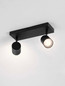 Preview: Nova Luce Deckenleuchte Alma 2-flammig 2xGU10 IP44 Schwarz Aluminium 37x13cm 9011315