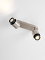 Preview: Nova Luce Deckenstrahler Ison schwenkbar 2-flammig 2xGU10 Nickel Metall 40x17cm 9011327