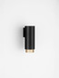Preview: Nova Luce Wandleuchte Nessi GU10 Schwarz Gold Aluminium Ø6cm 9011405