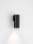 Preview: Nova Luce Wandleuchte Nessi GU10 Schwarz Gold Aluminium Ø6cm 9011405