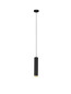 Preview: Nova Luce Pendelleuchte Nessi GU10 Schwarz Gold Aluminium Ø6cm 9011407