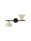 Preview: Nova Luce Wandleuchte Conico 2-flammig 2xGU10 Gold Schwarz Aluminium 34x19,5cm 9011428