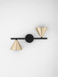 Preview: Nova Luce Wandleuchte Conico 2-flammig 2xGU10 Gold Schwarz Aluminium 34x19,5cm 9011428