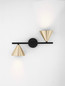 Preview: Nova Luce Wandleuchte Conico 2-flammig 2xGU10 Gold Schwarz Aluminium 34x19,5cm 9011428