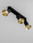 Preview: Nova Luce Deckenleuchte Luvia schwenkbar 3-flammig 3xGU10 Gold Schwarz Aluminium 38x19cm 9011442