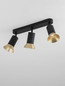 Preview: Nova Luce Deckenleuchte Luvia schwenkbar 3-flammig 3xGU10 Gold Schwarz Aluminium 38x19cm 9011442