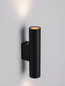 Preview: Nova Luce Wandleuchte Mor 2-flammig 2xGU10 Schwarz Aluminium Ø4cm 9011458