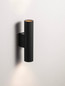Preview: Nova Luce Wandleuchte Comet 2-flammig 2xGU10 Schwarz Aluminium Ø4cm 9011468