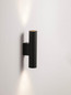 Preview: Nova Luce Wandleuchte Comet 2-flammig 2xGU10 Schwarz Aluminium Ø4cm 9011468