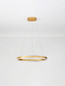 Preview: Nova Luce LED Pendelleuchte Alaro dimmbar 46W warmweiss 3000K Messinggold Stahl Aluminium Ø60cm 9019725